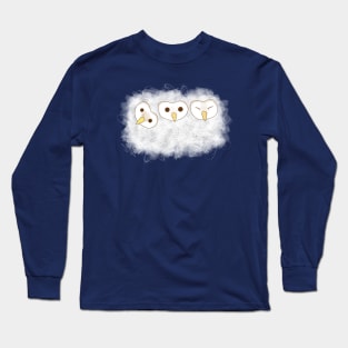 Three fluffy baby owls Long Sleeve T-Shirt